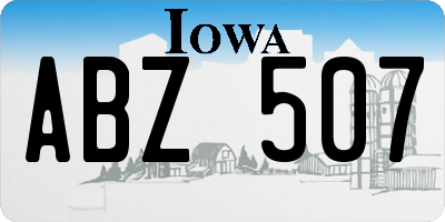 IA license plate ABZ507