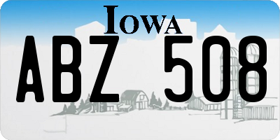 IA license plate ABZ508