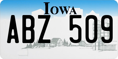 IA license plate ABZ509