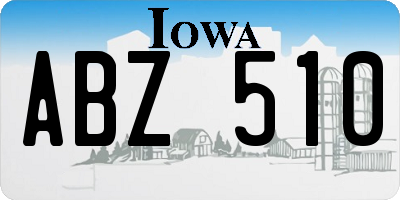 IA license plate ABZ510
