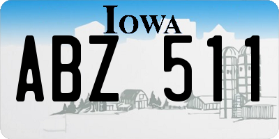 IA license plate ABZ511