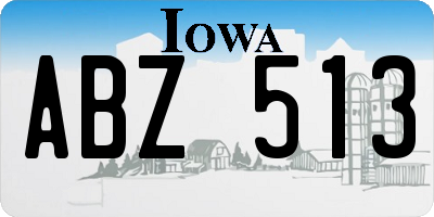 IA license plate ABZ513