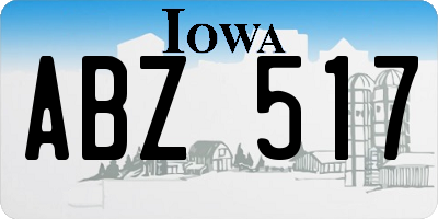 IA license plate ABZ517