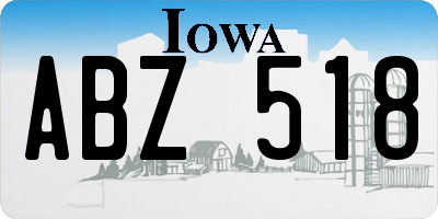 IA license plate ABZ518