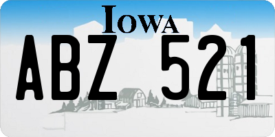 IA license plate ABZ521