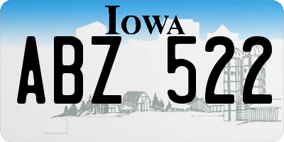 IA license plate ABZ522