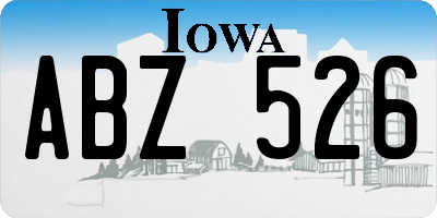 IA license plate ABZ526