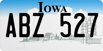 IA license plate ABZ527