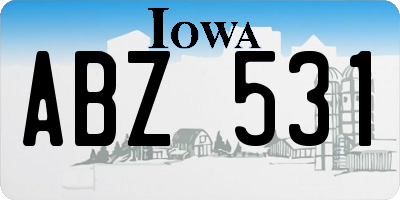 IA license plate ABZ531