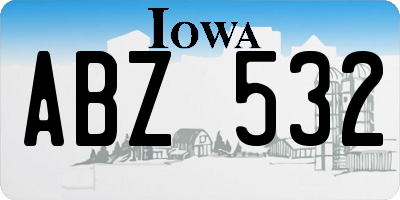 IA license plate ABZ532