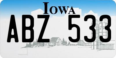 IA license plate ABZ533