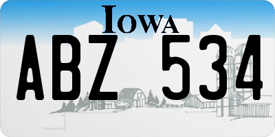 IA license plate ABZ534