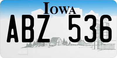 IA license plate ABZ536