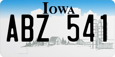 IA license plate ABZ541