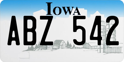 IA license plate ABZ542