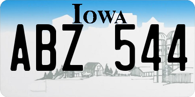 IA license plate ABZ544