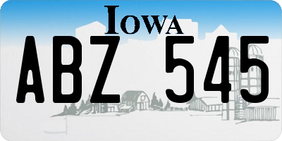 IA license plate ABZ545