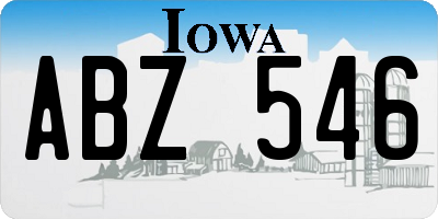 IA license plate ABZ546
