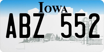 IA license plate ABZ552