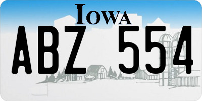 IA license plate ABZ554