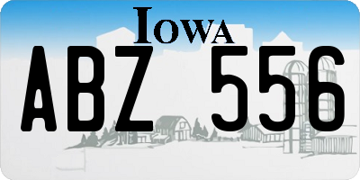 IA license plate ABZ556