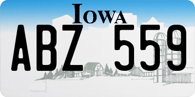 IA license plate ABZ559