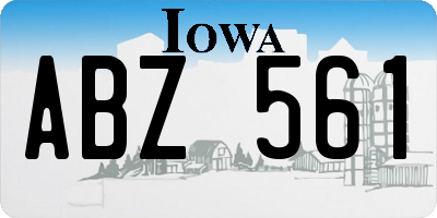 IA license plate ABZ561