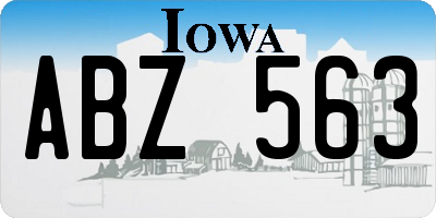 IA license plate ABZ563