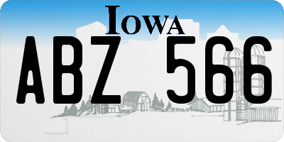 IA license plate ABZ566