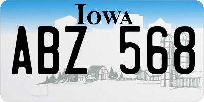 IA license plate ABZ568