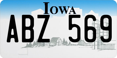 IA license plate ABZ569