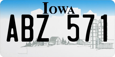 IA license plate ABZ571