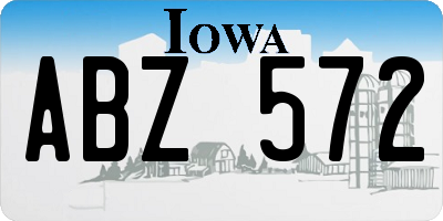 IA license plate ABZ572