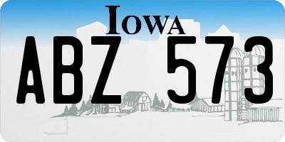 IA license plate ABZ573