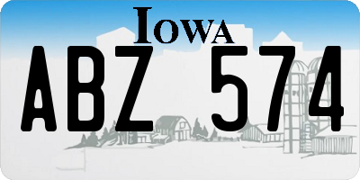 IA license plate ABZ574