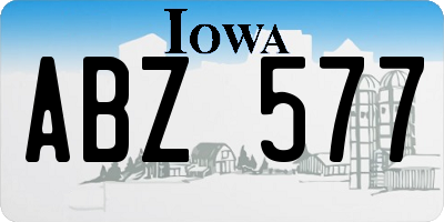 IA license plate ABZ577