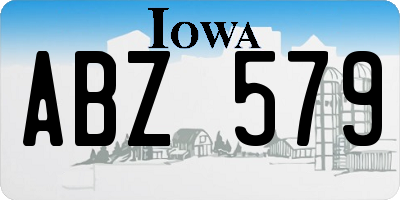 IA license plate ABZ579