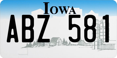 IA license plate ABZ581