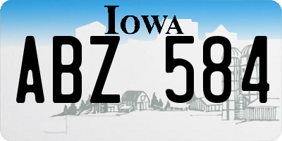 IA license plate ABZ584