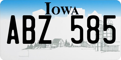 IA license plate ABZ585