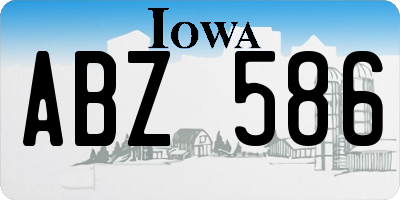 IA license plate ABZ586