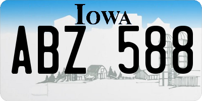 IA license plate ABZ588