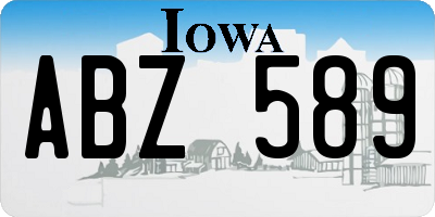IA license plate ABZ589