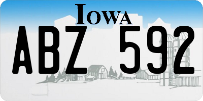 IA license plate ABZ592