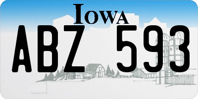 IA license plate ABZ593