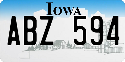 IA license plate ABZ594