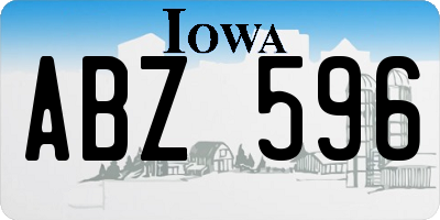 IA license plate ABZ596