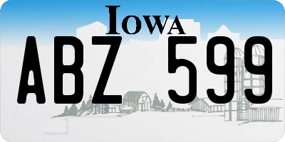 IA license plate ABZ599