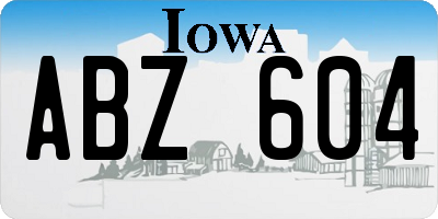 IA license plate ABZ604