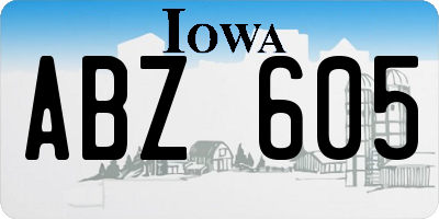 IA license plate ABZ605